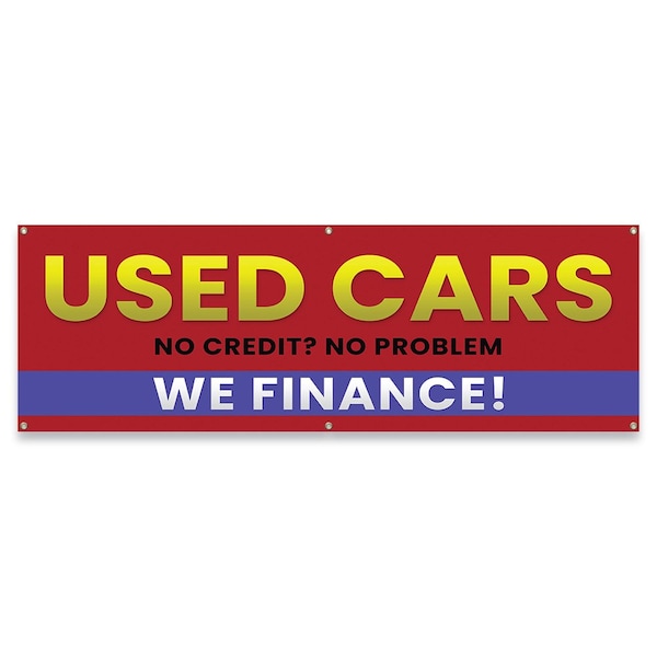 Signmission Used Cars No Credit No Problem We Finance Banner Concession Stand Food Truck Single Sided B-72-30172 - main